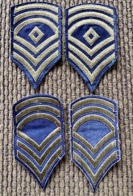 Vintage Lot Of 4 Military Patches, Sergeant, WWII - Original - 2 Different Types