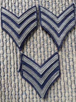 Vintage Lot Of 3, Early WWII, US Army Sergeant, WOOL Patches - Original