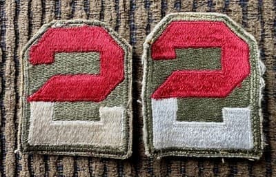 VINTAGE LOT OF 2, US ARMY, 2ND ARMY PATCHES, WWII - ORIGINAL - GREAT SHAPE!