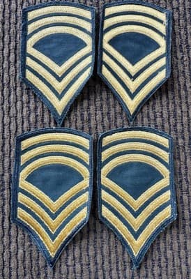 Lot Of 4 Vintage, WWII, United States Sergeant Army Patches-Original-Great Shape
