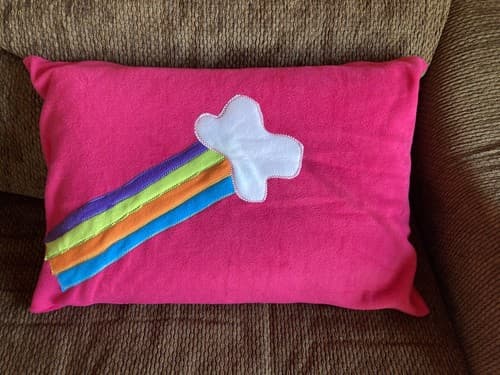 Handmade Kids Fleece Standard Pillow Case Pink Rainbow Clouds Rain Thunderstorm