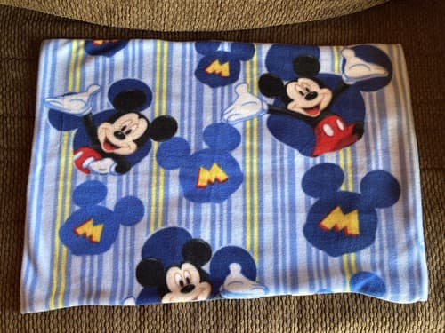 Handmade Kids Fleece Standard Pillow Case Blue Mickey Mouse Disney