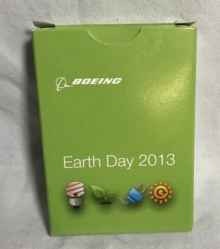 Boeing Earth Day Playing Cards 2013 Educational Energy Tips - Aviation -