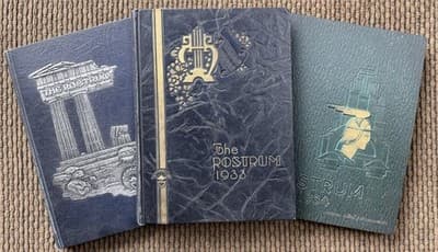 3 LOT, THE ROSTRUM 1932-1934 EAST NIGHT HIGH SCHOOL YEARBOOKS CINCINNATI, OHIO