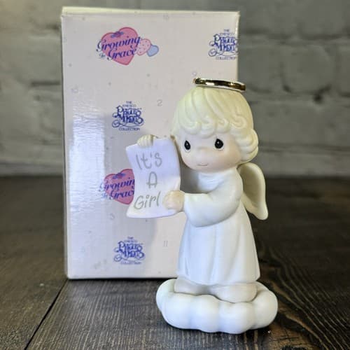 Precious Moments Growing in Grace Infant Birthday Gift Blonde Girl Angel 136204