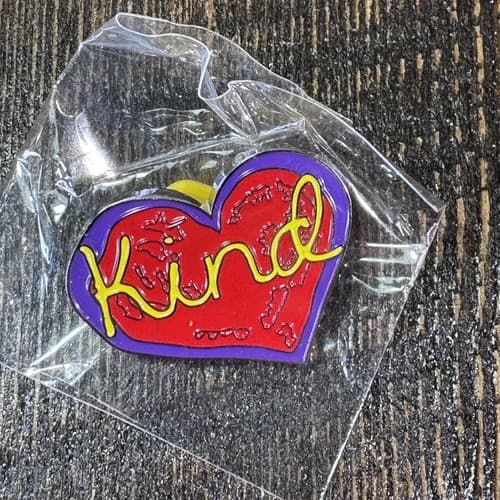 Kind Heart Shaped Multicolor Lapel Hat Jacket Tack Pin Back Love Penzeys
