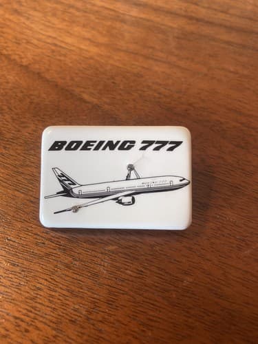 Boeing 777 Lapel Hat Pin light up button Airlines Airplane Memorabilia