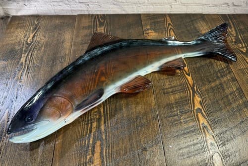 Large Glass German Brown Trout Serving Dish Vintage 24 Inches fish platter decor