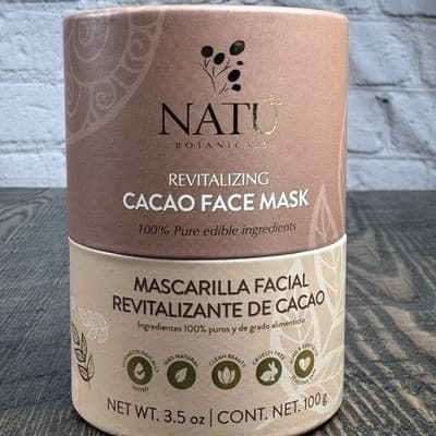NATU Revitalizing Cacao Chocolate Edible Face Mask All Natural Pore Minimizing