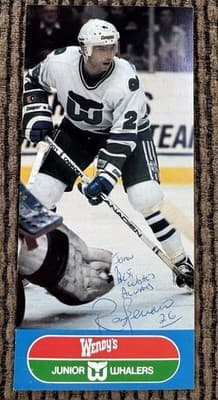 Ray Ferraro personalized Junior Whalers Autographed hockey card 1986