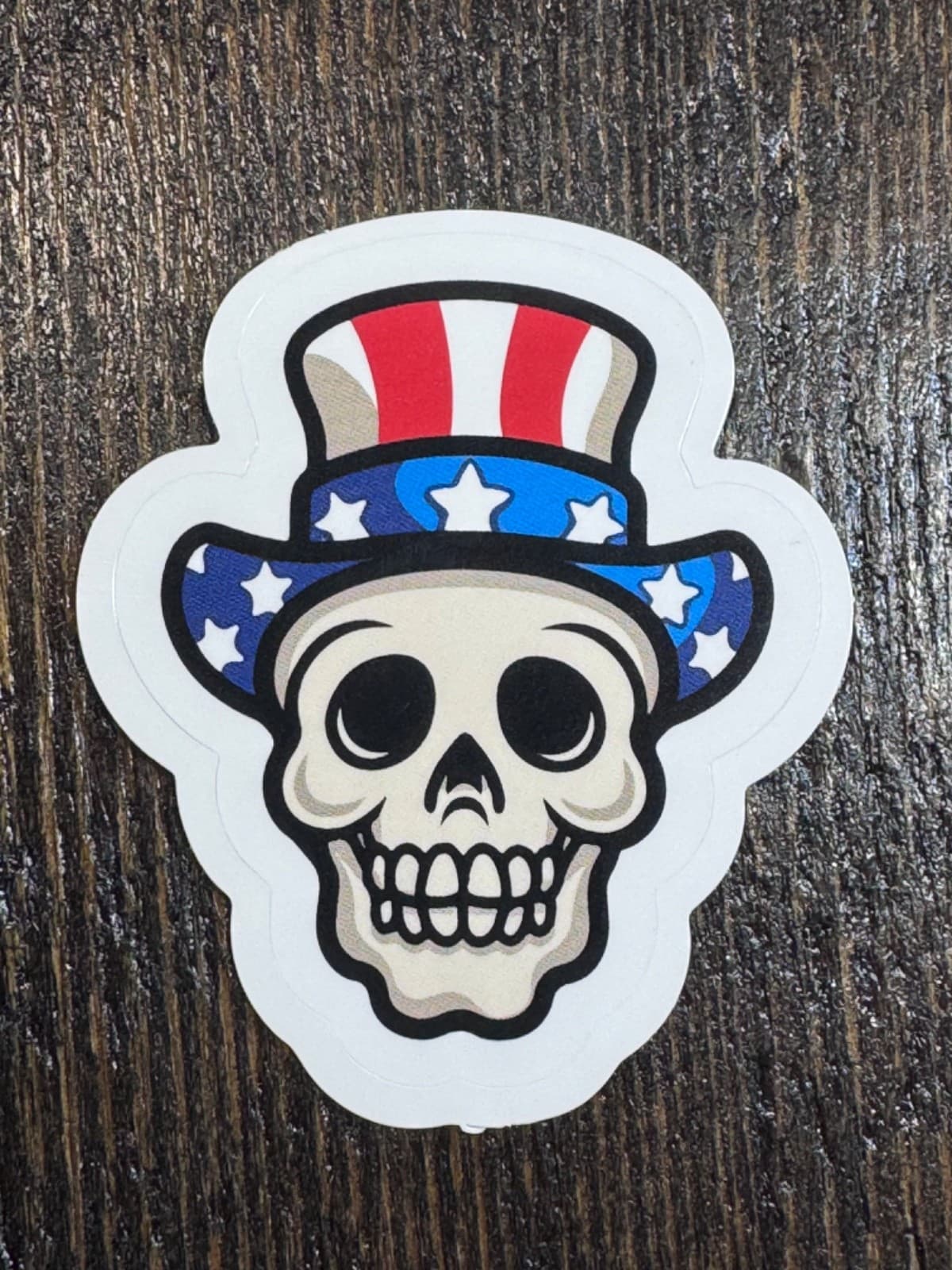 Patriotic sticker - Skeleton - Top Hat - USA Flag - Decal 2”