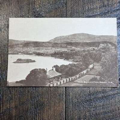 VTG Postcard England J Salmon Mooragh Park, Ramsey City Water
