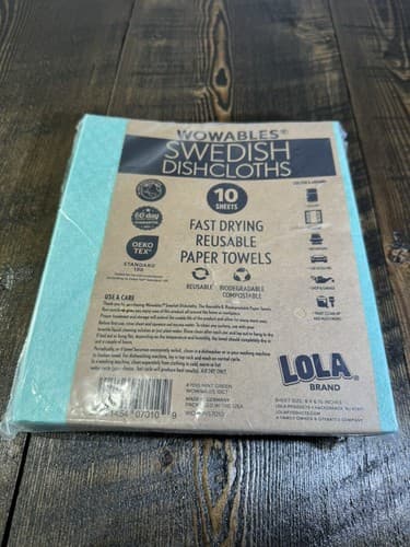 Swedish Dishcloths Biodegradable Reusable Paper Towels 10 Pack Mint Green