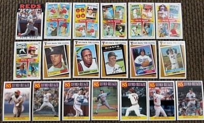 1986 Topps 19 Card Lot Baseball, Record Breaker, Turn Back The Clock, Pete Rose