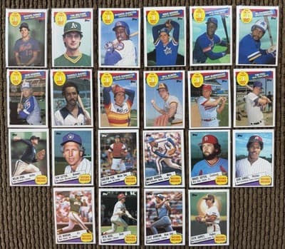 1985 Topps 22 MLB Baseball Card Lot, #1 Draft Picks, Record Breakers In Order