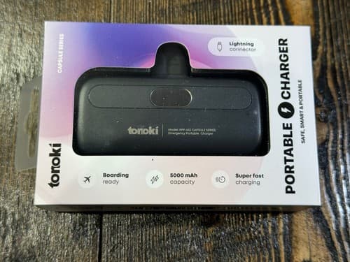 Portable Charger Connector iPhone 14 13 12 11 Se Power Bank Fast Charge Black