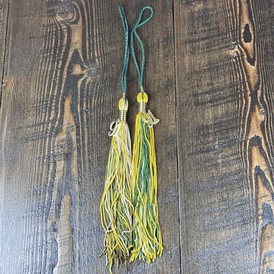 2x Vintage Class of 1991 Yellow Gold White Graduation Tassel High School College