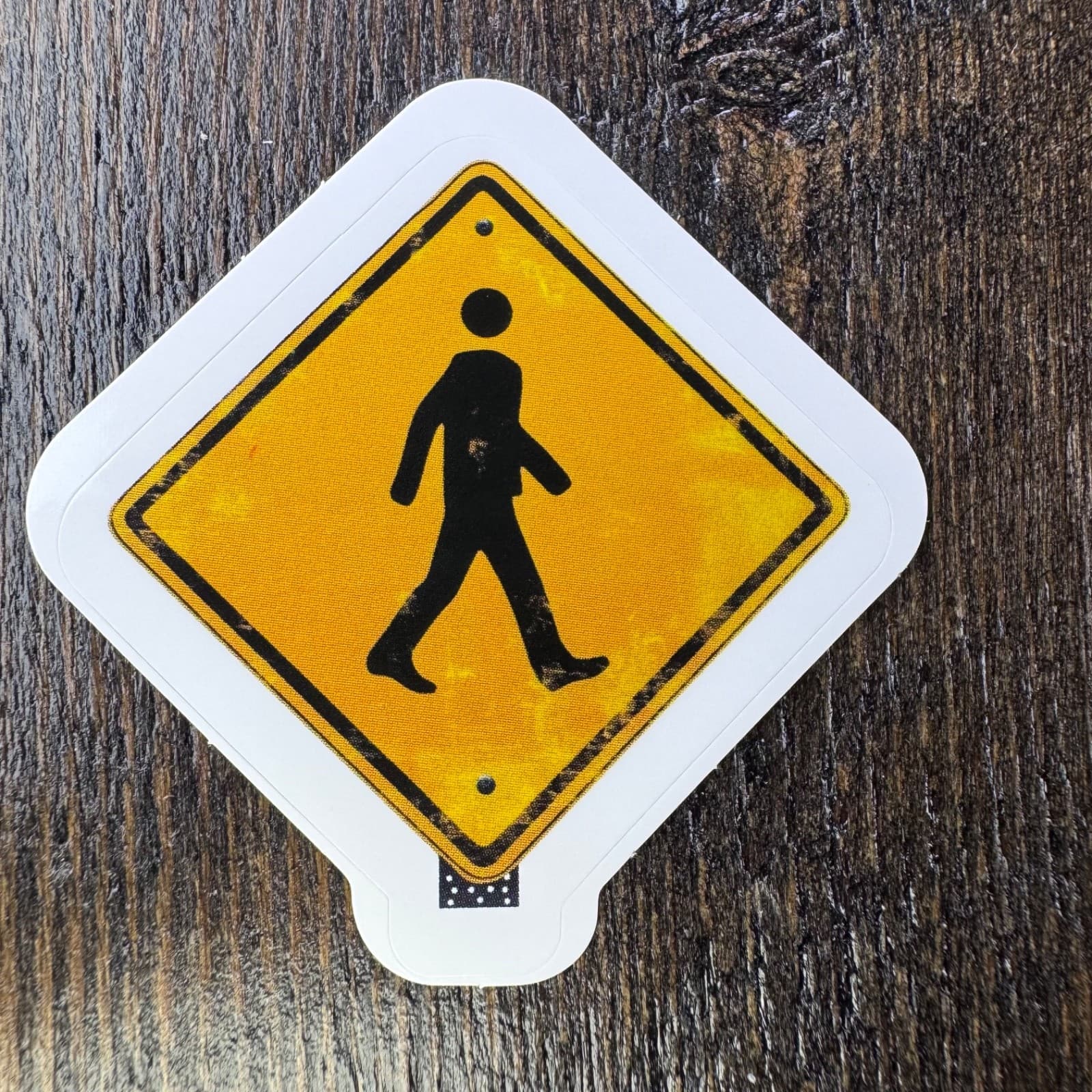 Pedestrian Sticker Road Sign - Water Bottle Phone Laptop Skateboard Hard Hat
