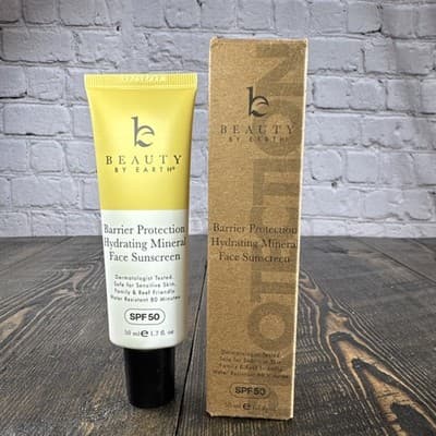 Beauty by Earth Mineral Sunscreen for Face SPF 50 Reef Friendly Broad Spectrum