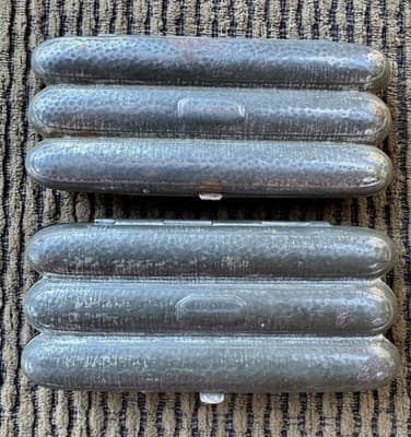 Lot Of 2 Antique/Vintage Steel cigar 3 Quantity, cases - Possible Civil War Era