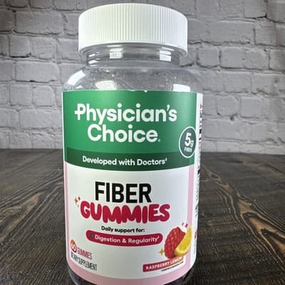 Physician’s Choice Fiber 60 Gummies Raspberry Lemon Digestion Support
