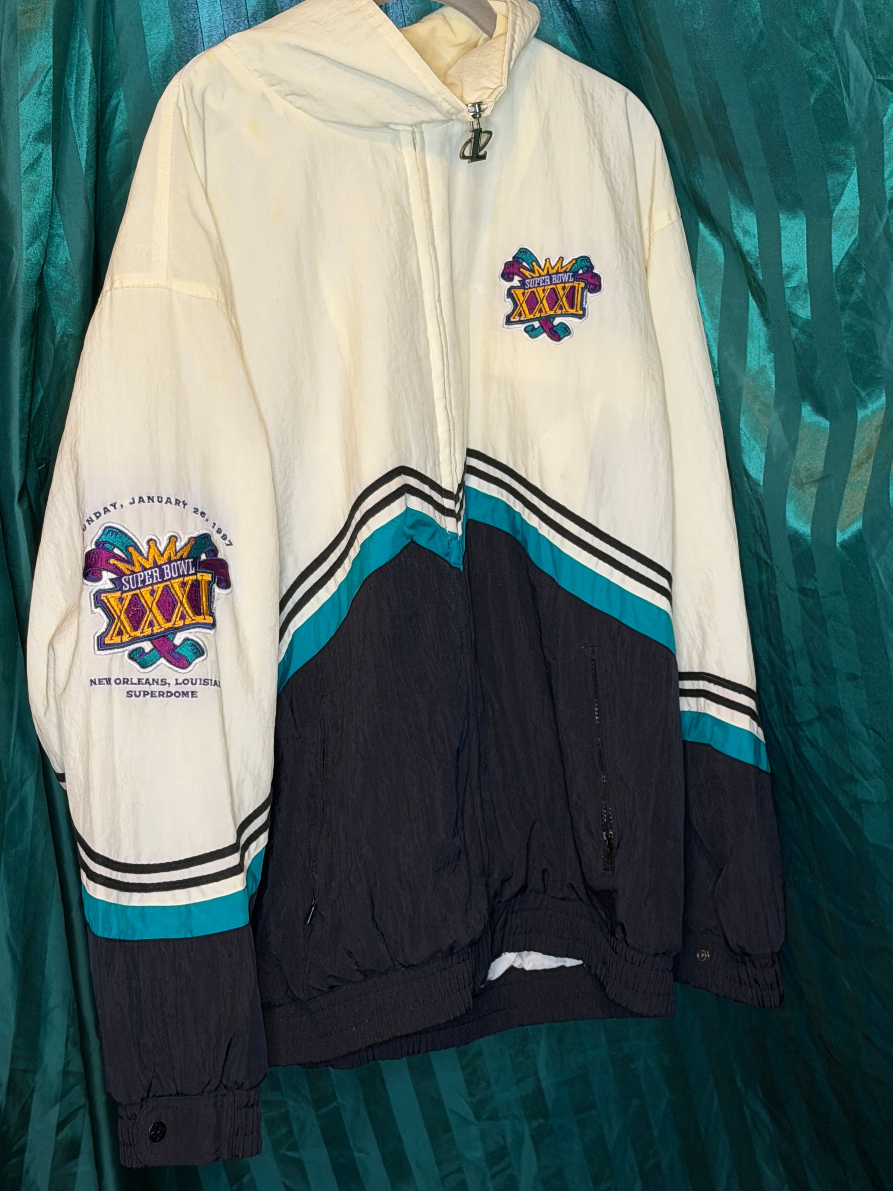 VINTAGE New Orleans Super Bowl XXXI Jacket Size L (1997)