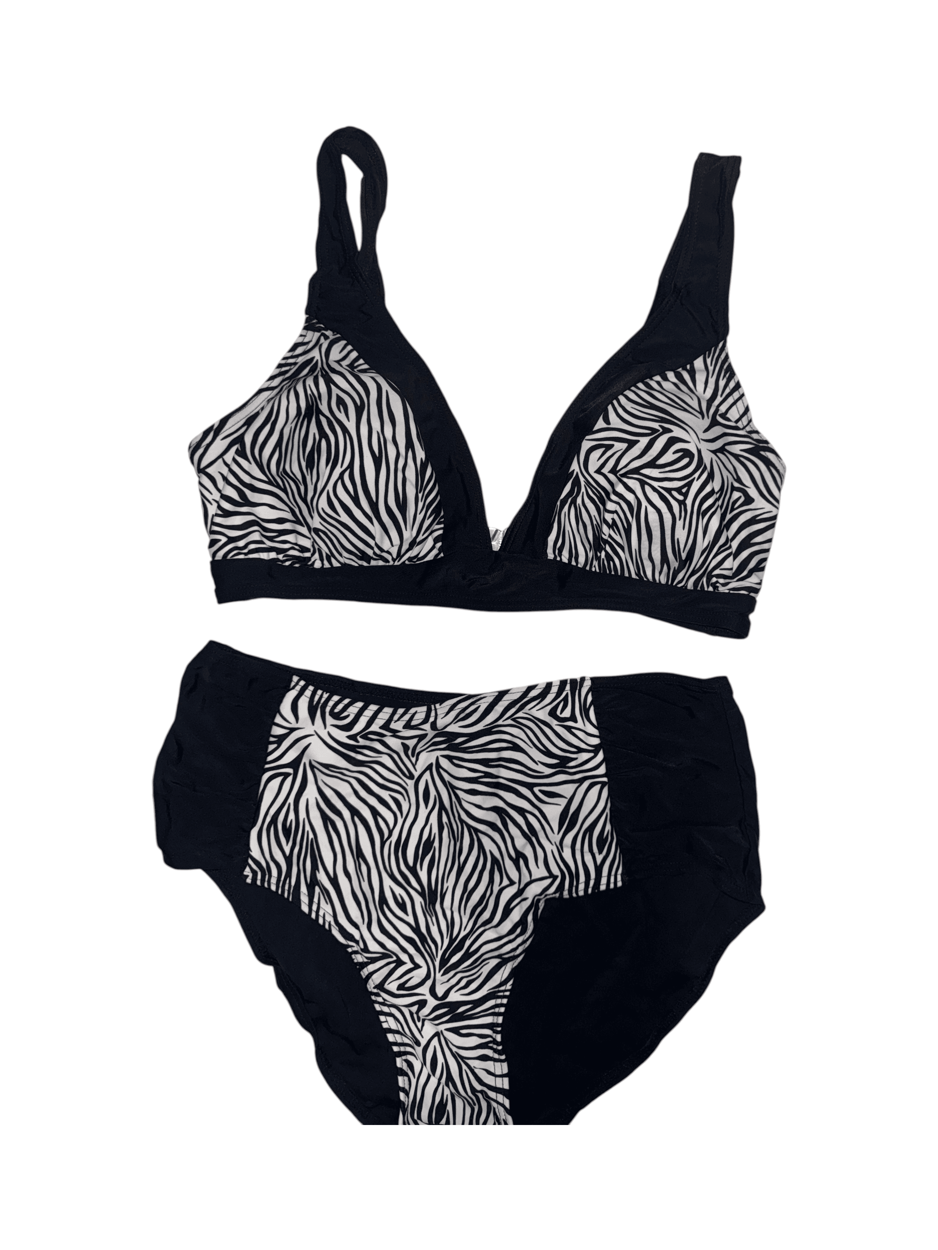 Zebra Print Bikini Top with Padded Cups XL EXTRA Large