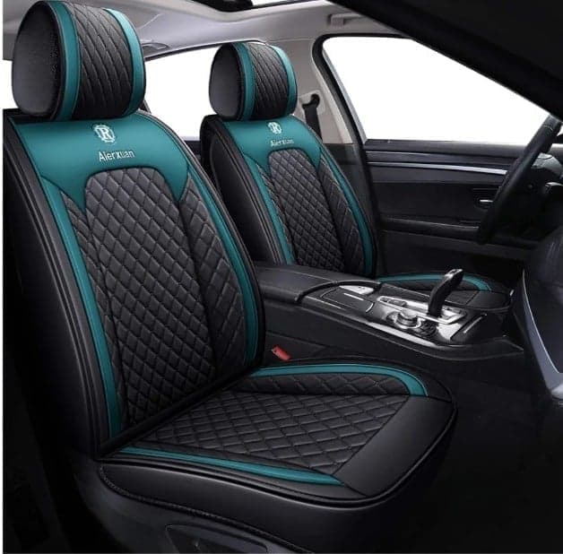 Universal black and teal luxury seat covers