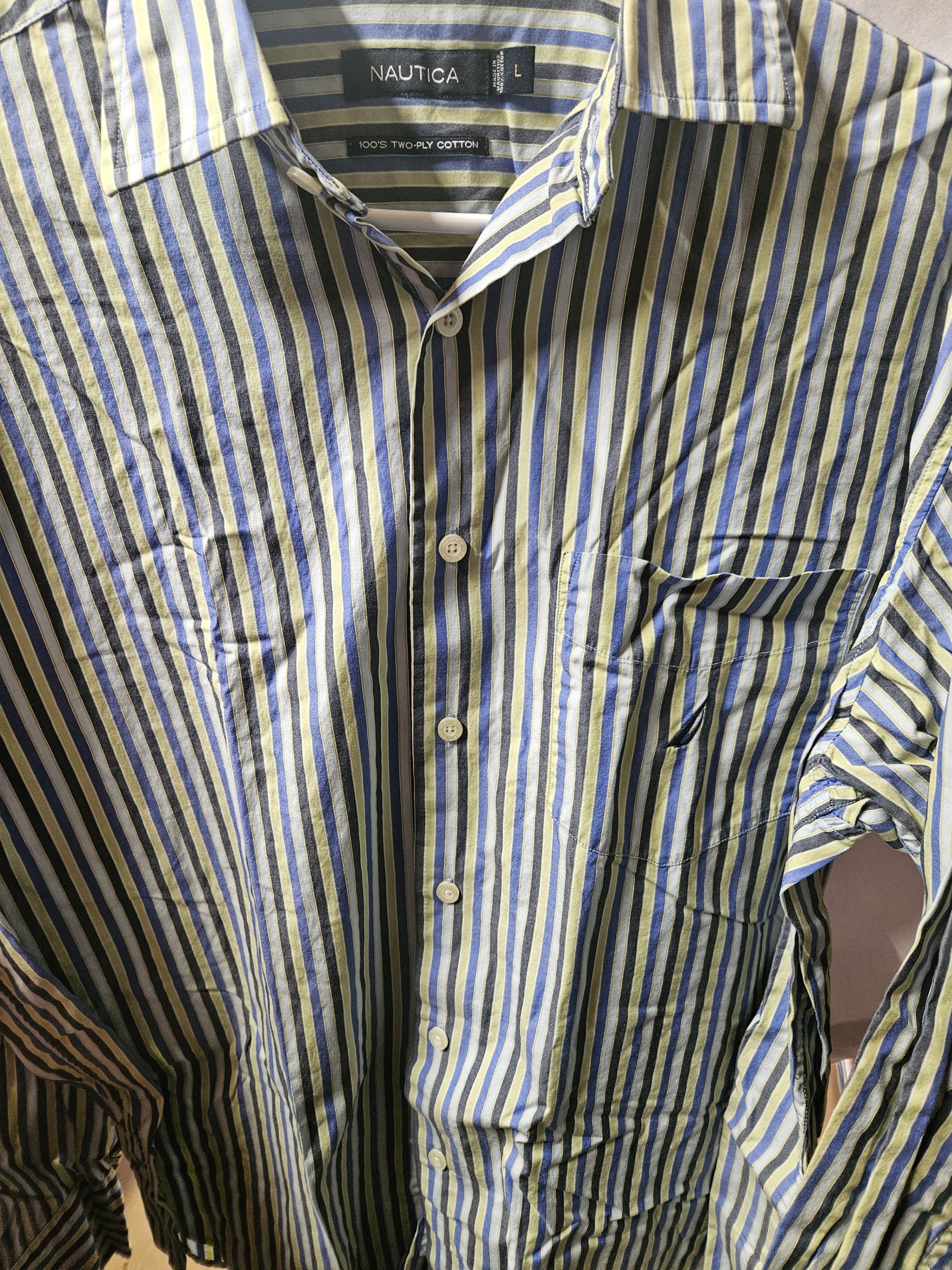 Nautica Men's Striped Cotton Shirt Size L