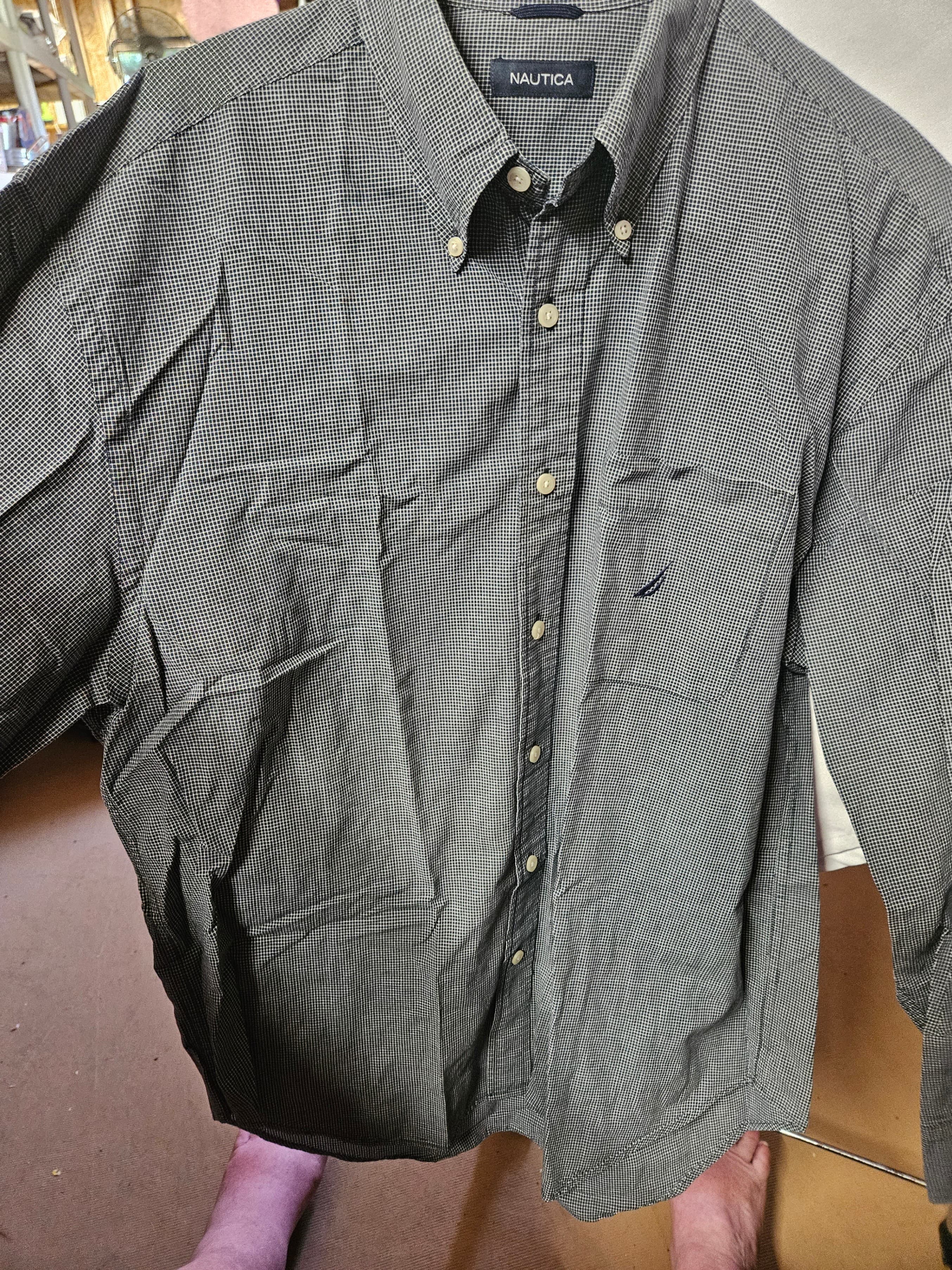 Nautica Men's Checkered Shirt Large 100% Cotton