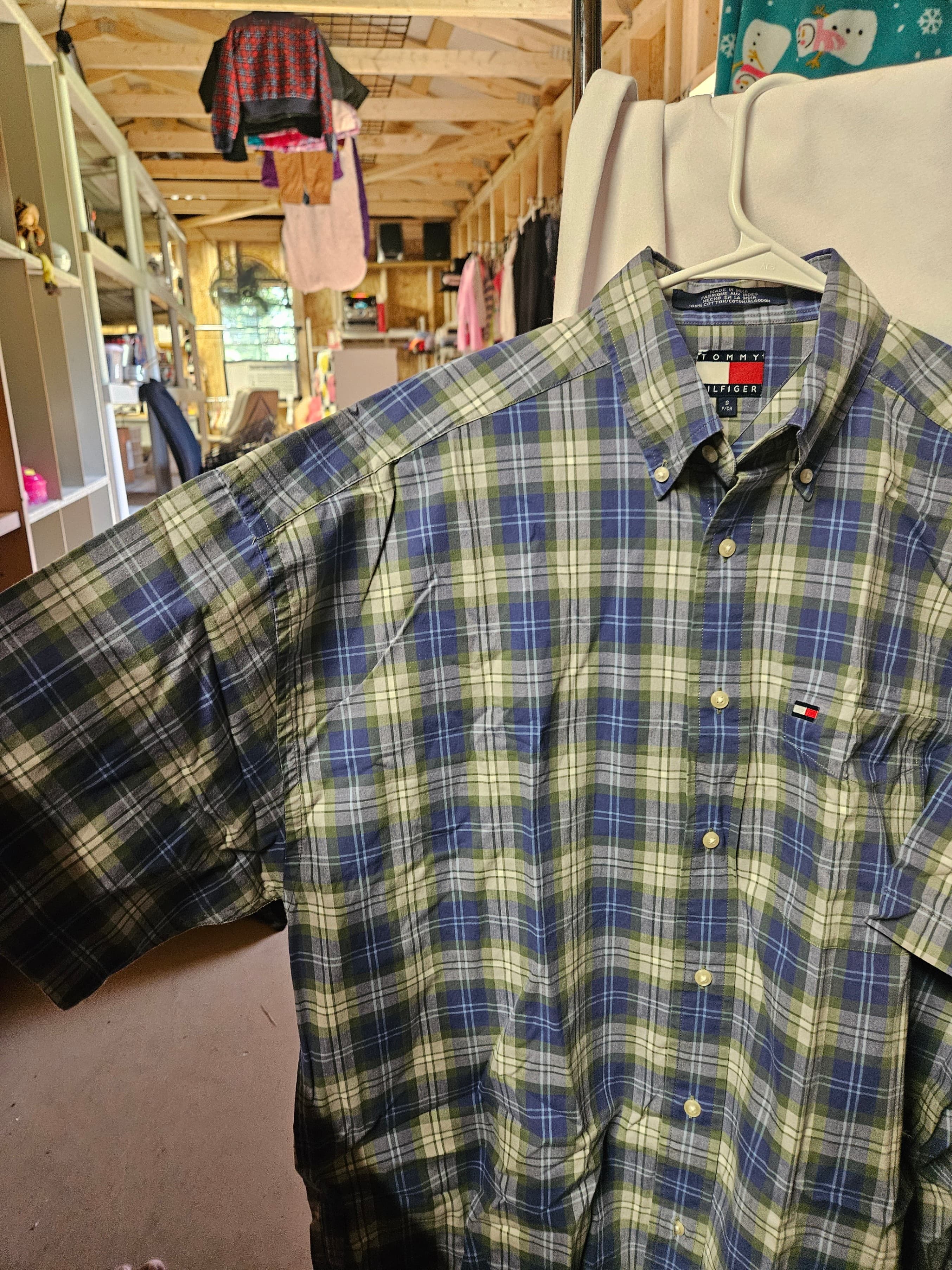 Tommy Hilfiger Plaid Button-Up Shirt Size S