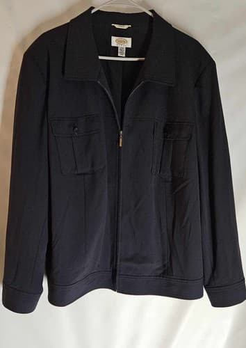 Talbots Women's Size 22w Black Stretch Lined Jacket With Pockets Full Front Zip