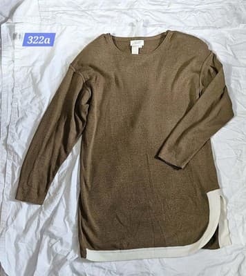 apart dark Brown And White cotton knit sweater sz M