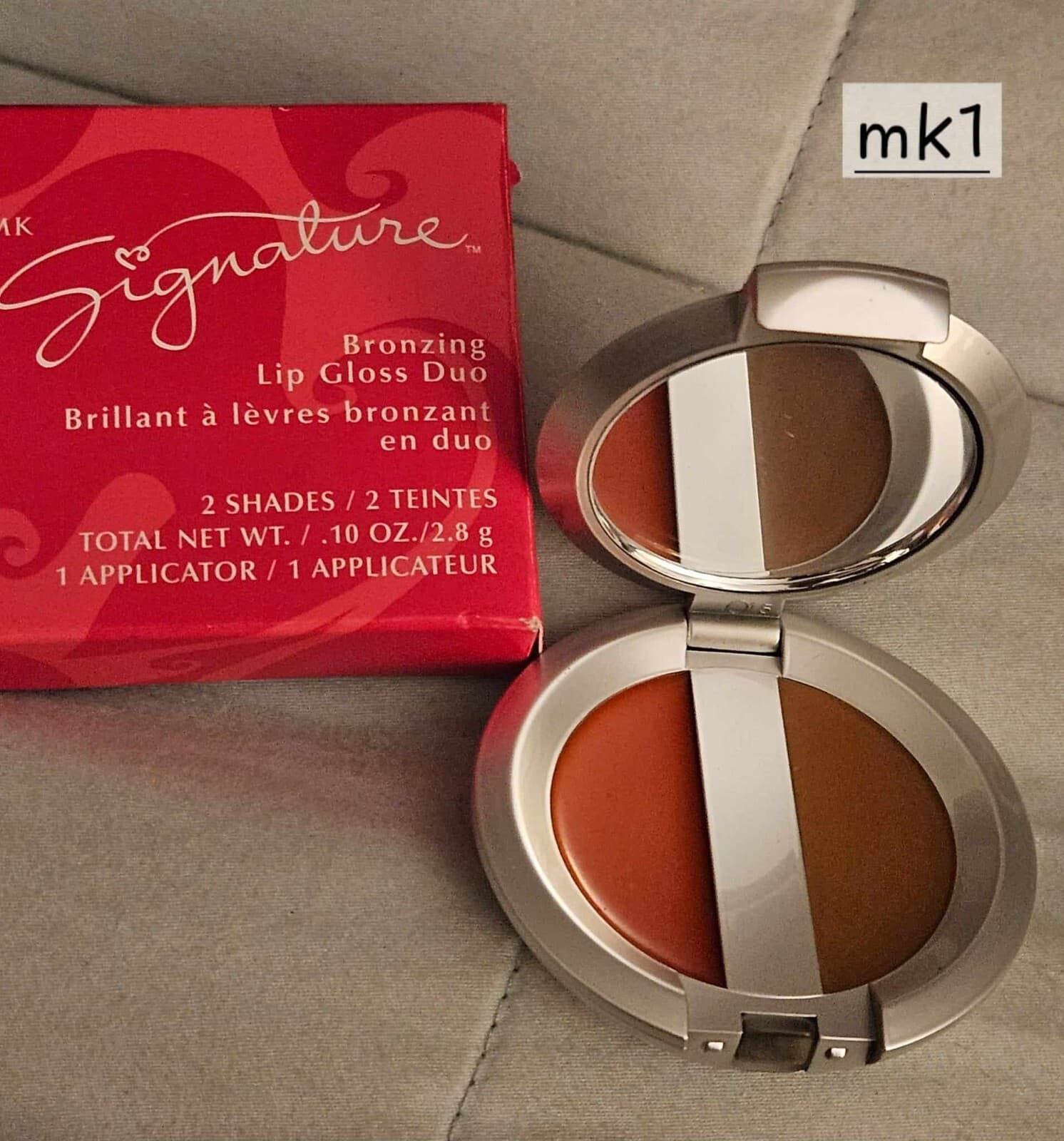 Mary Kay MK Signature Bronzing Lip Gloss Duo Coral Bronze 000143 2 Shades NIB