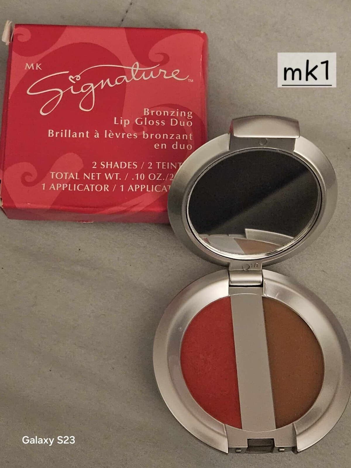 MARY KAY Signature Bronzing Lip Gloss Duo MANGO/MIST DISCONTINUED 000151 NIB