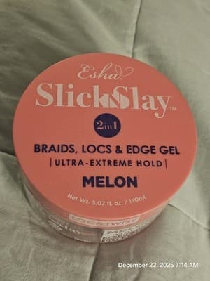 Esha Slick & Slay Braids Locs And Edge Gel Melon 5.07 Fl Oz 2 in 1