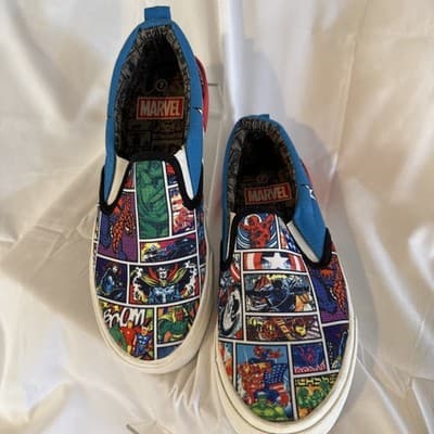 Marvel Super Hero Comics Ground Up Slip On Shoes Men's Size 7