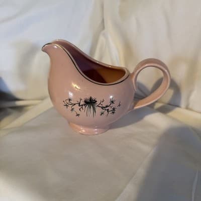 Taylor Smith Beautiful Pink Dwarf Pine Creamer Silver Color Detail Vintage 1950s
