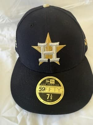 Houston Astros 7 3/8 New Era Hat Cap 2017 World Series Champions Gold Patch NWOT