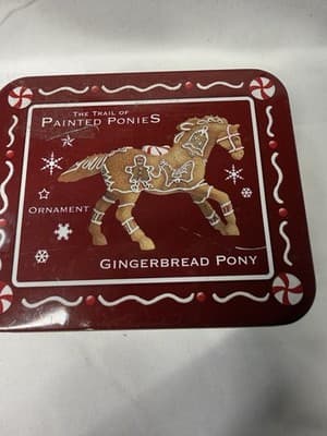 Trail of Painted Ponies Gingerbread Pony Christmas Ornament 12419 w/ Tin 2007