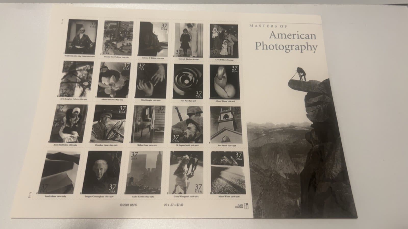US #3649 Full Mint Sheet - American Photography Commemorative Issue- 37 cent MNH