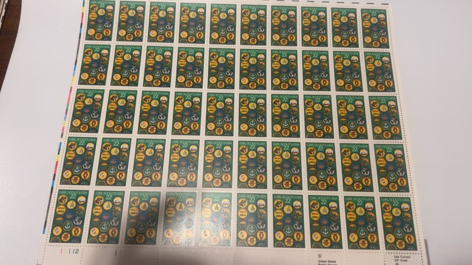 Scott #2251 75th Anniversary of Girl Scouts of America Sheet of 50 22¢ Stamps