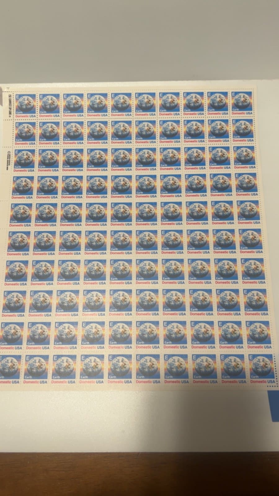 Scott # 2277..(25) Cent..."E"...Earth...Sheet of 100