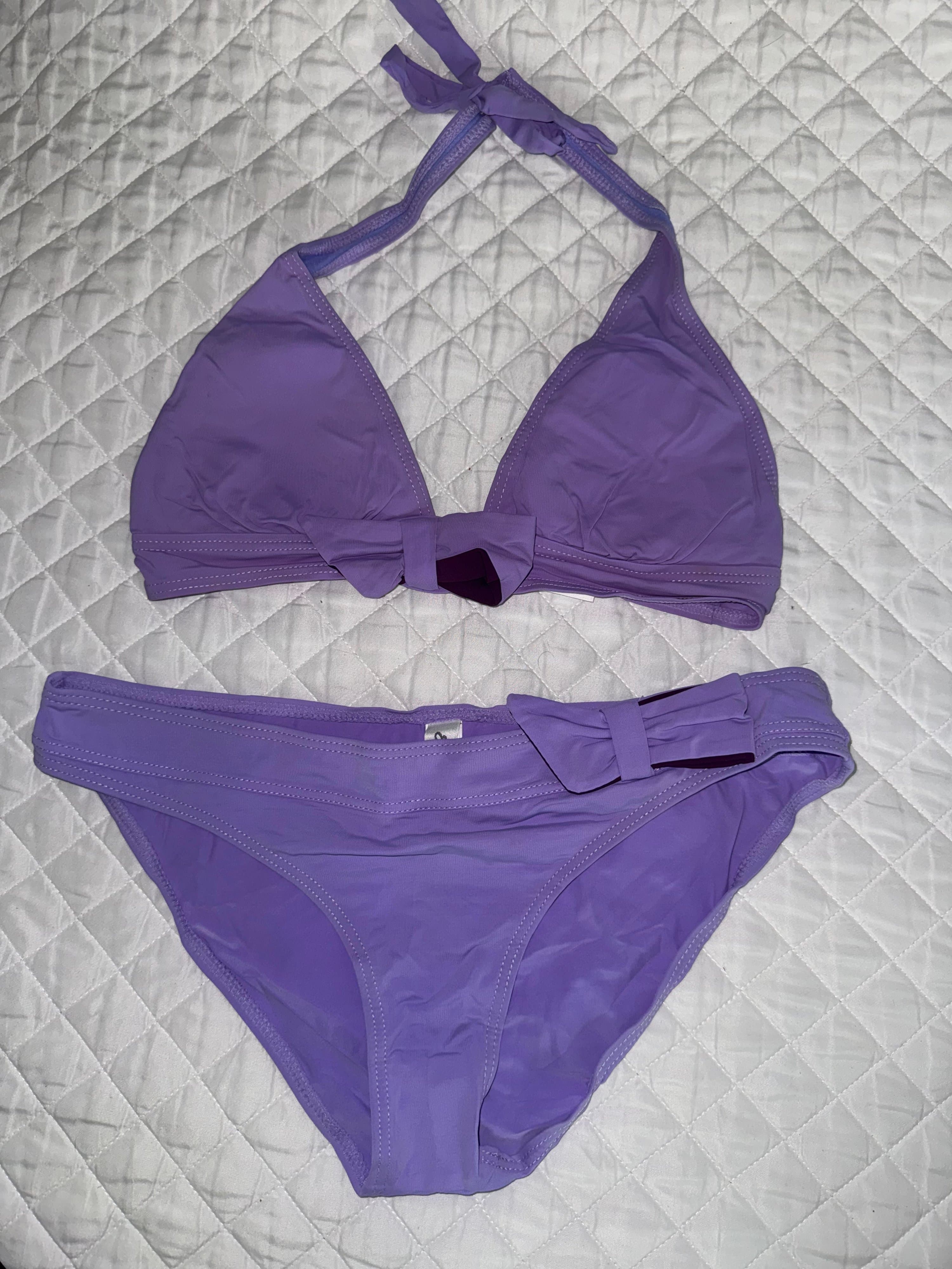 Purple Bikini Set with Bow Detail Size M