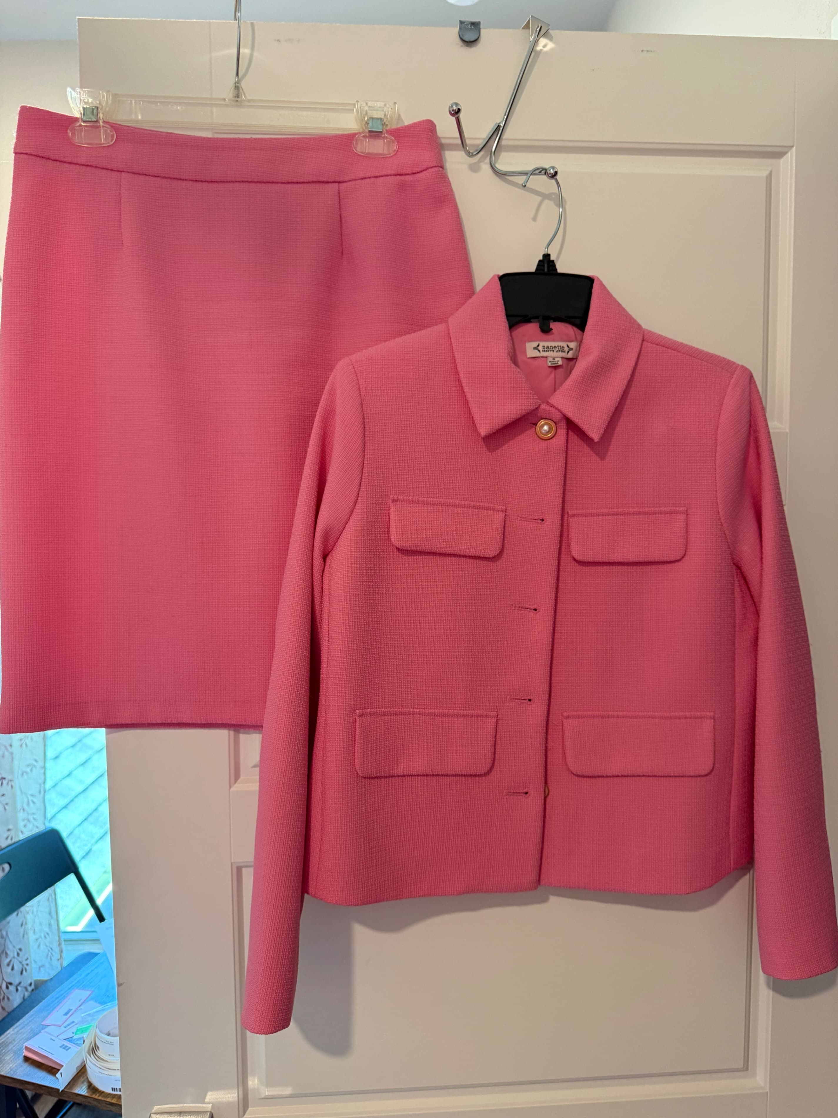Nanette Lepore Pink Skirt Suit Set Size 6