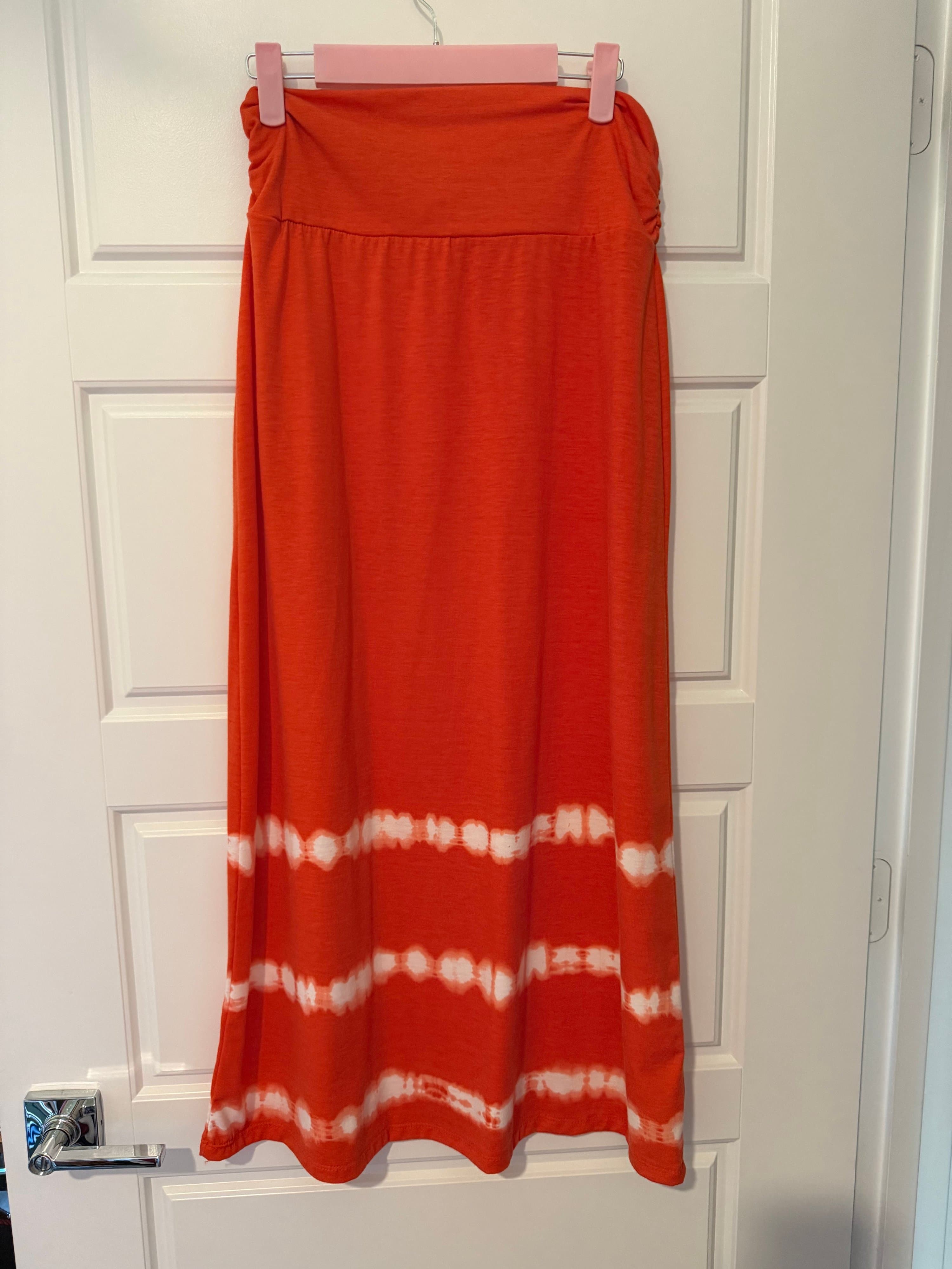 Faded Glory Orange Maxi Skirt M (8-10)
