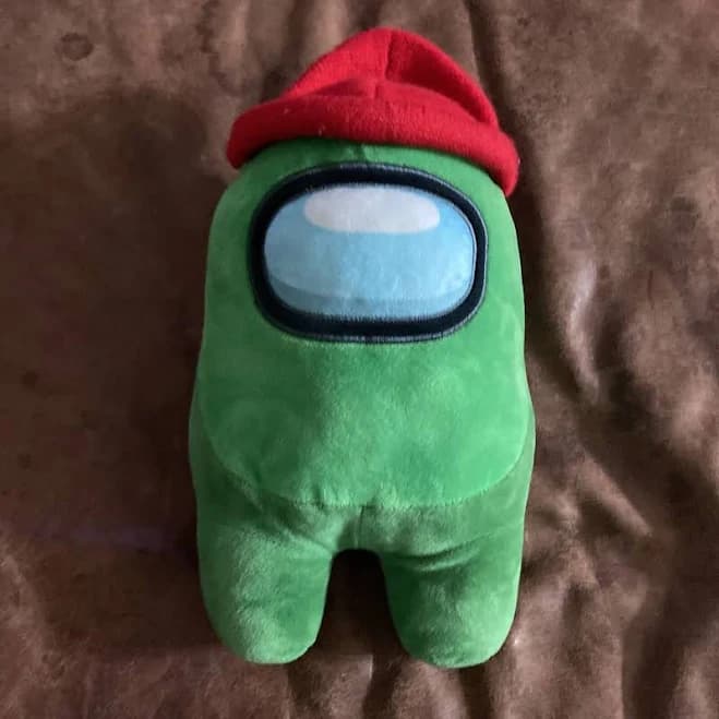 Among Us Green Crewmate Plush (With Red Beanie Hat)