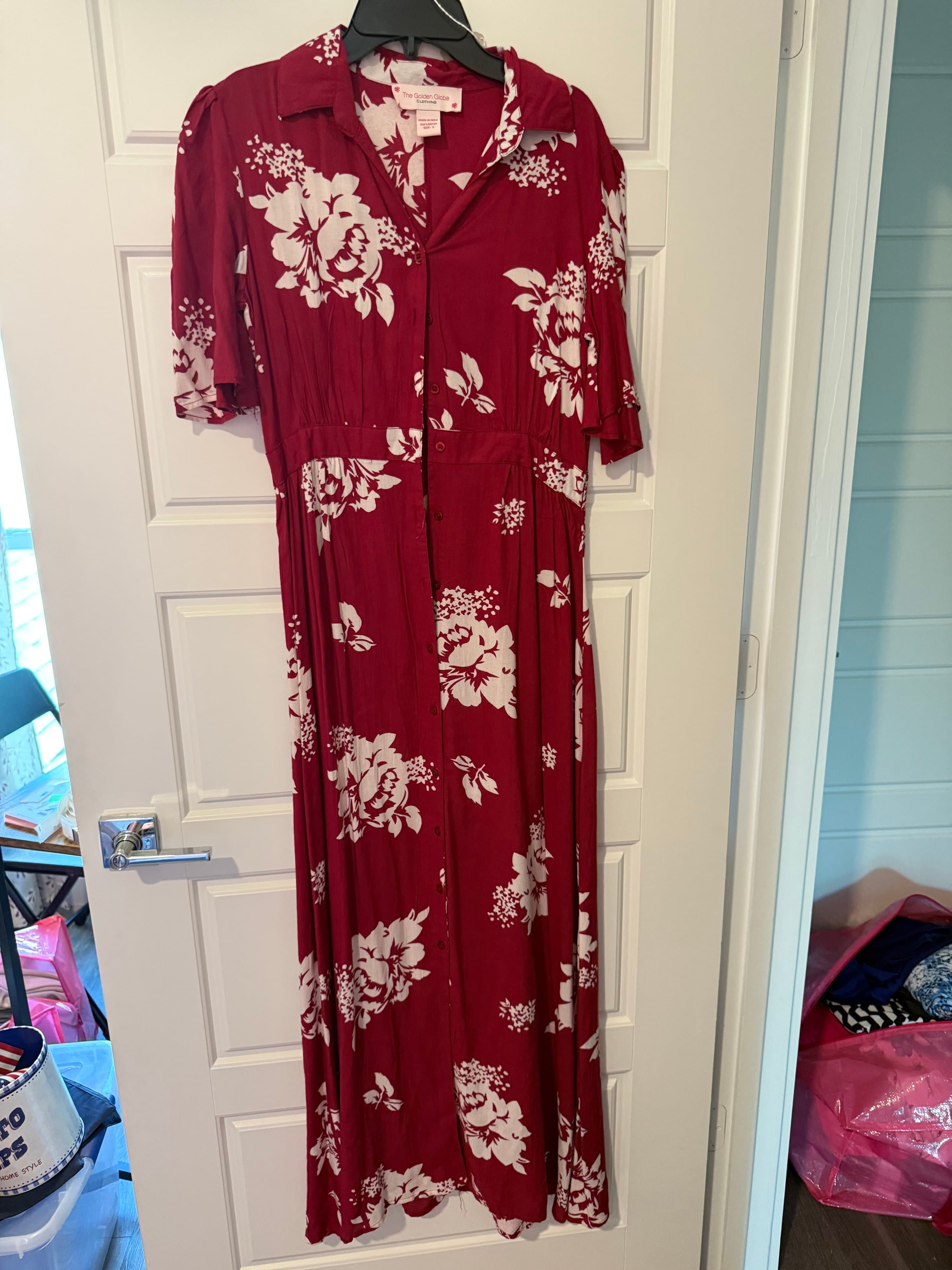 The Golden Globe Red Floral Maxi Dress