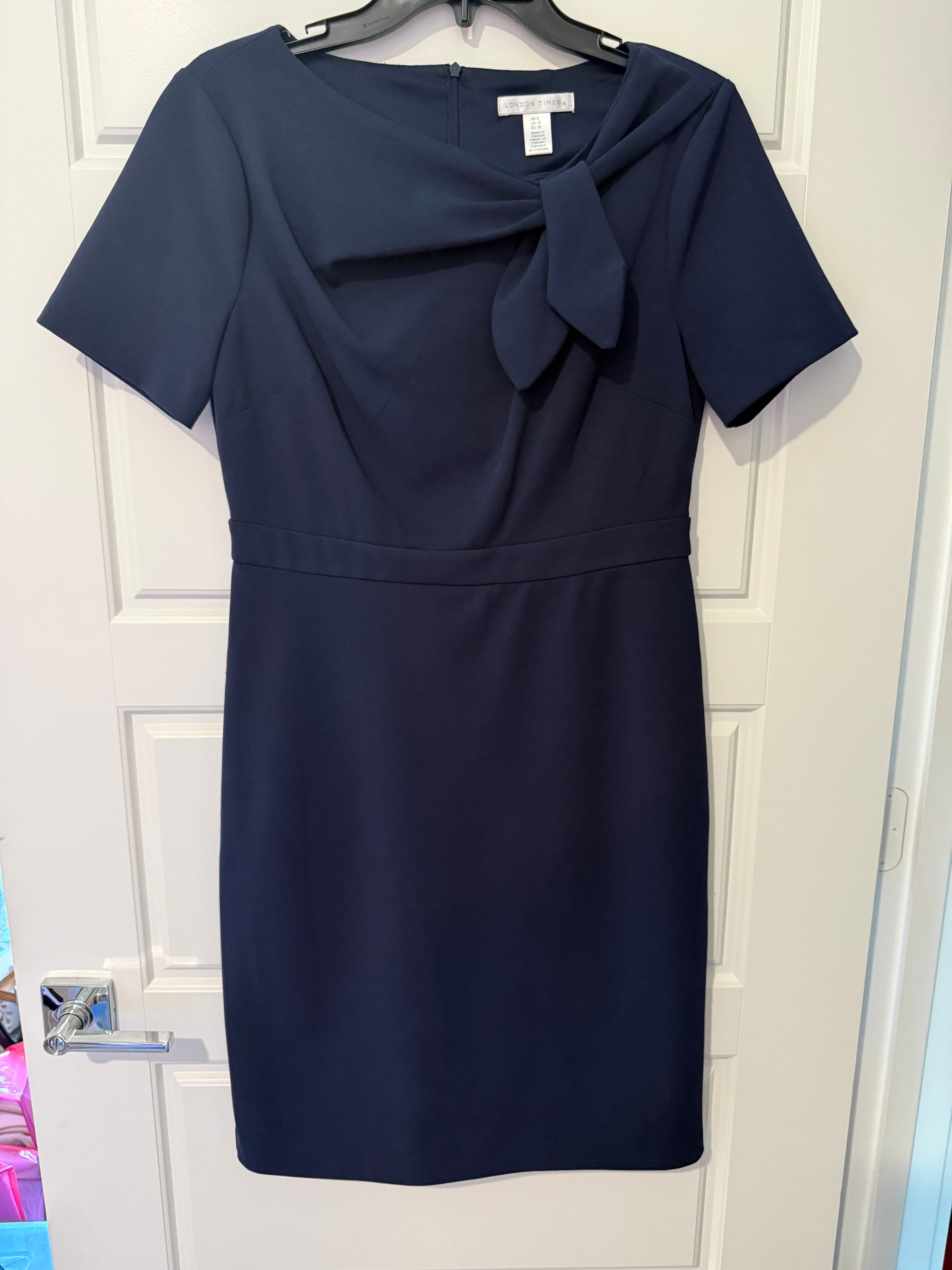 London Times Navy Dress Size 6