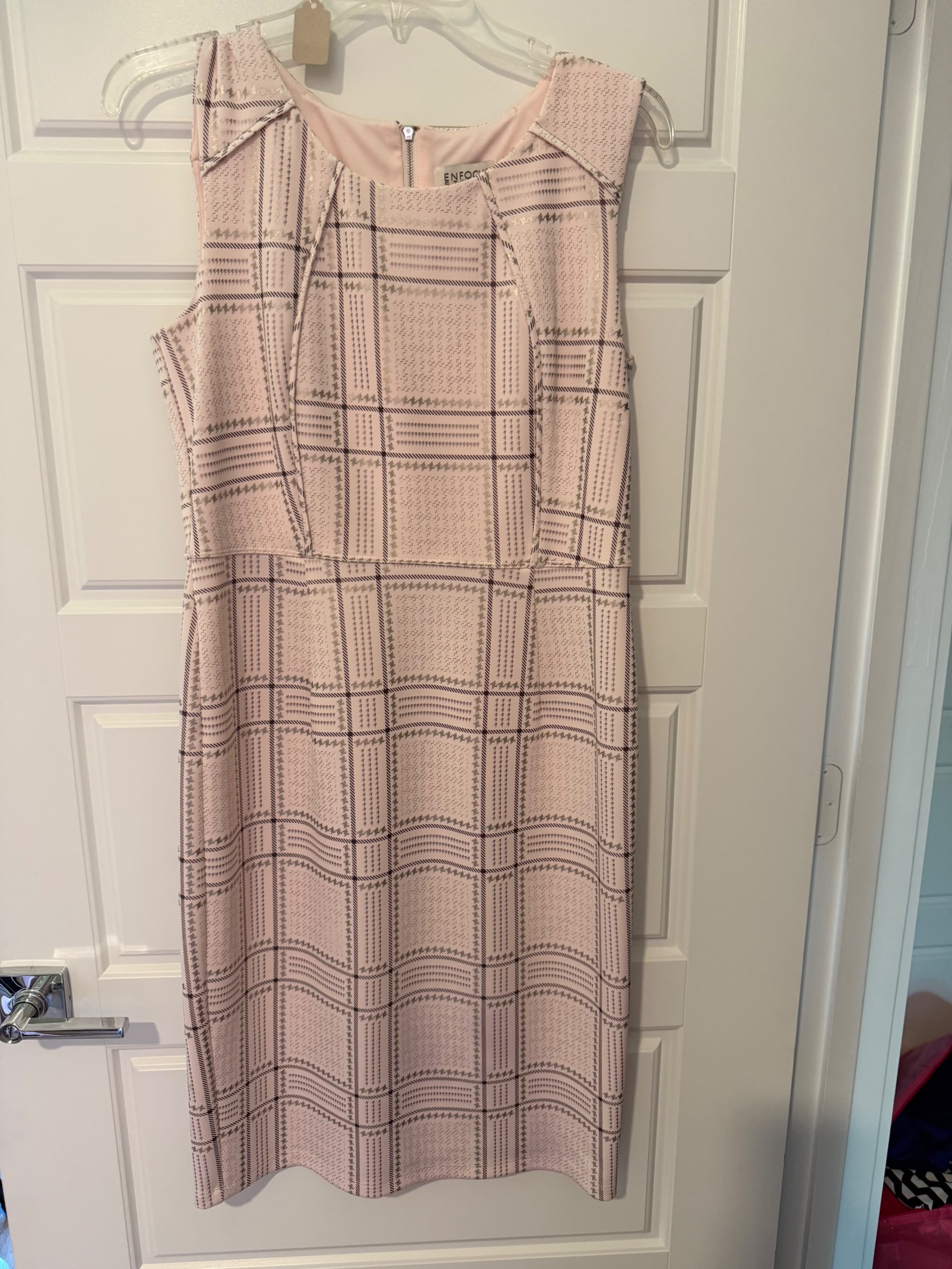 Enfocus Studio Pink Plaid Sleeveless Dress Size 10